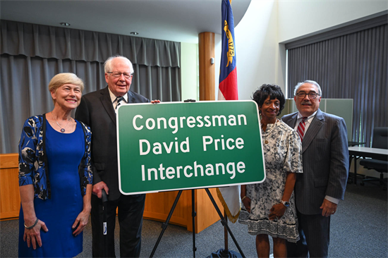 Former Congressman David Price interchange ceremony